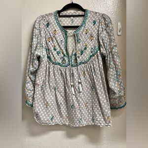 Lucky Brand Bohemian Embroidered Women's Top